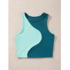 imageFloerns Womens Color Block Sleeveless Ribbed Knit Casual Crop Tank TopMint Blue