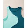 imageFloerns Womens Color Block Sleeveless Ribbed Knit Casual Crop Tank TopMint Blue