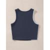 imageFloerns Womens Color Block Sleeveless Ribbed Knit Casual Crop Tank TopNavy Blue