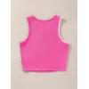 imageFloerns Womens Color Block Sleeveless Ribbed Knit Casual Crop Tank TopPink