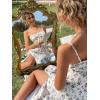 imageFloerns Womens Summer Split Thigh Spaghetti Strap Cami Midi Floral DressA White Multi
