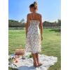 imageFloerns Womens Summer Split Thigh Spaghetti Strap Cami Midi Floral DressA White Multi
