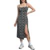 imageFloerns Womens Summer Split Thigh Spaghetti Strap Cami Midi Floral DressBlack Ink