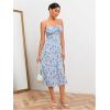 imageFloerns Womens Summer Split Thigh Spaghetti Strap Cami Midi Floral DressBlue Floral