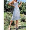 imageFloerns Womens Summer Split Thigh Spaghetti Strap Cami Midi Floral DressBlue Floral