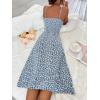 imageFloerns Womens Summer Split Thigh Spaghetti Strap Cami Midi Floral DressBlue White Floral