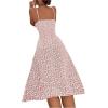 imageFloerns Womens Summer Split Thigh Spaghetti Strap Cami Midi Floral DressBrown and White
