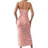 imageFloerns Womens Summer Split Thigh Spaghetti Strap Cami Midi Floral DressDusty Pink