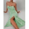 imageFloerns Womens Summer Split Thigh Spaghetti Strap Cami Midi Floral DressGreen Flower