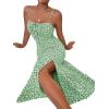 imageFloerns Womens Summer Split Thigh Spaghetti Strap Cami Midi Floral DressGreen Flower