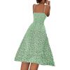 imageFloerns Womens Summer Split Thigh Spaghetti Strap Cami Midi Floral DressGreen Flower