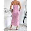 imageFloerns Womens Summer Split Thigh Spaghetti Strap Cami Midi Floral DressPale Pink