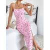 imageFloerns Womens Summer Split Thigh Spaghetti Strap Cami Midi Floral DressPale Pink