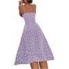 imageFloerns Womens Summer Split Thigh Spaghetti Strap Cami Midi Floral DressPurple and White