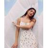imageFloerns Womens Summer Split Thigh Spaghetti Strap Cami Midi Floral DressWhite Flower