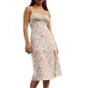 imageFloerns Womens Summer Split Thigh Spaghetti Strap Cami Midi Floral DressWhite Flower