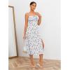 imageFloerns Womens Summer Split Thigh Spaghetti Strap Cami Midi Floral DressWhite Purple