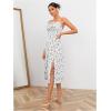 imageFloerns Womens Summer Split Thigh Spaghetti Strap Cami Midi Floral DressWhite Purple