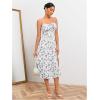 imageFloerns Womens Summer Split Thigh Spaghetti Strap Cami Midi Floral DressWhite Purple