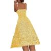 imageFloerns Womens Summer Split Thigh Spaghetti Strap Cami Midi Floral DressYellow and White