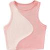 imageFloerns Womens Color Block Sleeveless Ribbed Knit Casual Crop Tank TopLight Pink