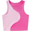 imageFloerns Womens Color Block Sleeveless Ribbed Knit Casual Crop Tank TopPink