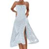 imageFloerns Womens Summer Split Thigh Spaghetti Strap Cami Midi Floral DressLight Blue Floral