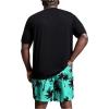 imageFloerns Mens 2 Piece Boho Outfit Tree Print Tee Shirt with Beach Shorts SetMint Blue