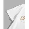 imageFloerns Mens 2 Piece Outfit Letter Print Tee Shirt Drawstring Waist Pants SetKhaki