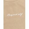 imageFloerns Mens 2 Piece Outfit Letter Print Tee Shirt Drawstring Waist Pants SetKhaki Solid