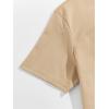 imageFloerns Mens 2 Piece Outfit Letter Print Tee Shirt Drawstring Waist Pants SetKhaki Solid