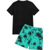 imageFloerns Mens Shirt and Shorts 2 Piece Sets Graphic Print Beach OutfitsMint Green