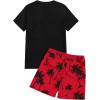 imageFloerns Mens Shirt and Shorts 2 Piece Sets Graphic Print Beach OutfitsRed