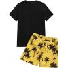 imageFloerns Mens Shirt and Shorts 2 Piece Sets Graphic Print Beach OutfitsYellow