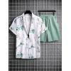 imageFloerns Mens Two Piece Outfit Short Sleeve Button Down Shirt and Shorts SetWhite
