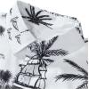 imageFloerns Mens Two Piece Outfit Short Sleeve Button Down Shirt and Shorts SetWhite and Black