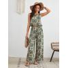 imageFloerns Womens 2 Piece Outfit Boho Allover Print Loose Crewneck Tank Top and Wide Leg Pants SetGreen