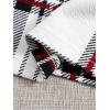 imageFloerns Womens 2 Piece Outfit Off Shoulder Tee Shirt Plaid Print Skirt SetRed