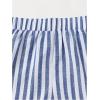 imageFloerns Womens 2 Piece Outfit Striped Print Tie Front Tube Top with Shorts SetBlue and White
