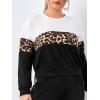 imageFloerns Womens 2 Piece Outfits Leopard Long Sleeve Sweatshirt and Pants SetBlack Leopard