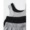 imageFloerns Womens 4 Pieces Outfit Scoop Neck Crop Tank Top and Sweatpants SetBlack Grey