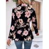 imageFloerns Womens Floral Print Button Up Long Sleeve Flared Peplum Causal Blazer JacketsBlack