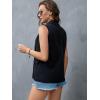 imageFloerns Womens Lapel Collar Open Front Sleeveless Flap Pocket Vest BlazerBlack