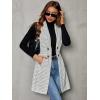 imageFloerns Womens Plaid Print Button Front Sleeveless Lapel Collar Blazer JacketA White
