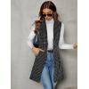 imageFloerns Womens Plaid Print Button Front Sleeveless Lapel Collar Blazer JacketBlack