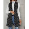 imageFloerns Womens Plaid Print Button Front Sleeveless Lapel Collar Blazer JacketBlack
