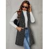 imageFloerns Womens Plaid Print Button Front Sleeveless Lapel Collar Blazer JacketBlack