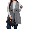 imageFloerns Womens Plus Size Sleeveless Lapel Neck Double Breasted Office Vest BlazerGrey
