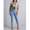 imageFloerns Womens Single Breasted Cropped Top Collared Long Sleeve Blazer JacketKhaki