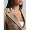 imageFloerns Womens Single Breasted Cropped Top Collared Long Sleeve Blazer JacketKhaki
